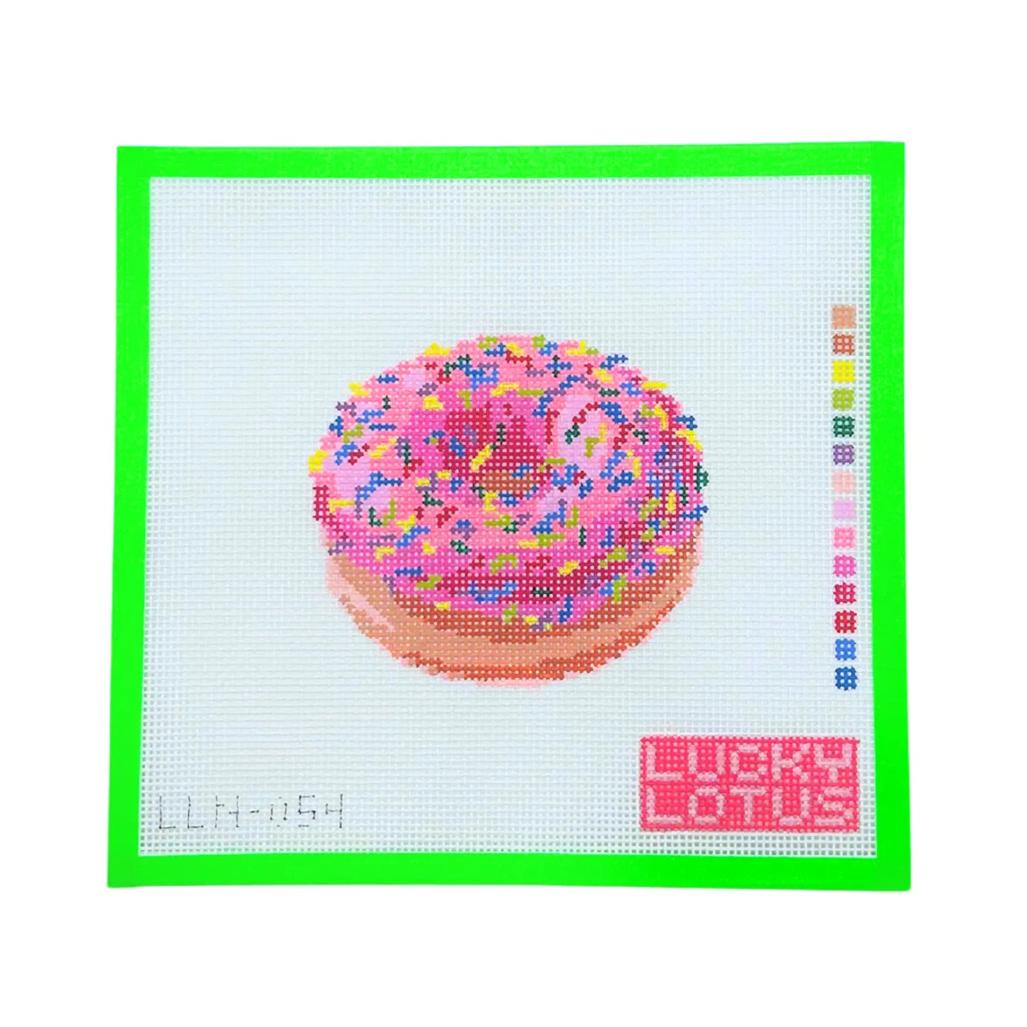 Sprinkle Donut Lucky Lotus Needlepoint