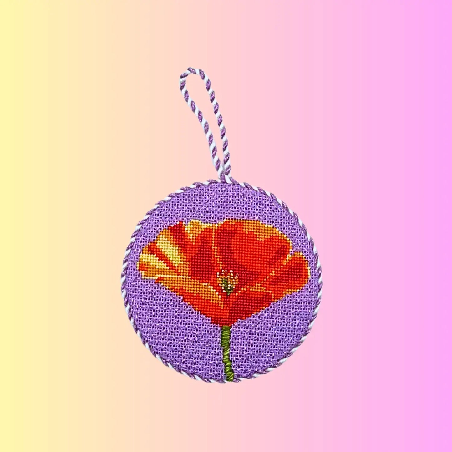 Flowers of America | Poppy (California) Lucky Lotus Needlepoint