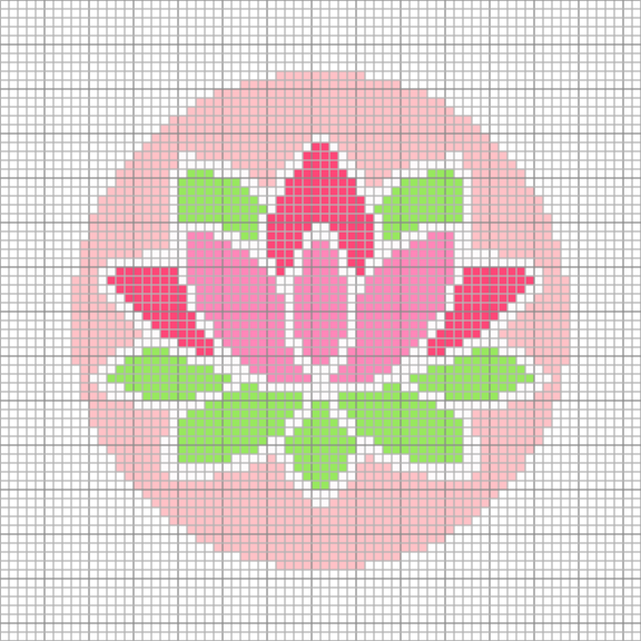 Lucky Lotus Chart - Free Digital Download Lucky Lotus Needlepoint