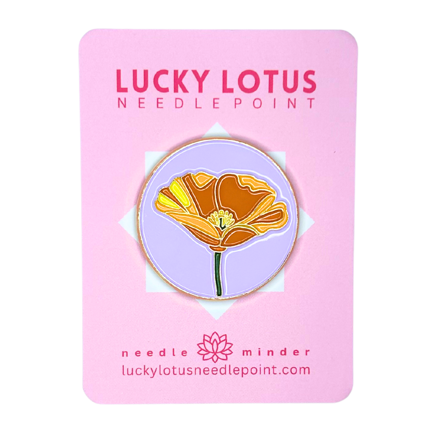 Poppy (California) Needle Minder Lucky Lotus Needlepoint