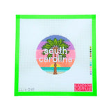 50 States Round | South Carolina SC Lucky Lotus Needlepoint