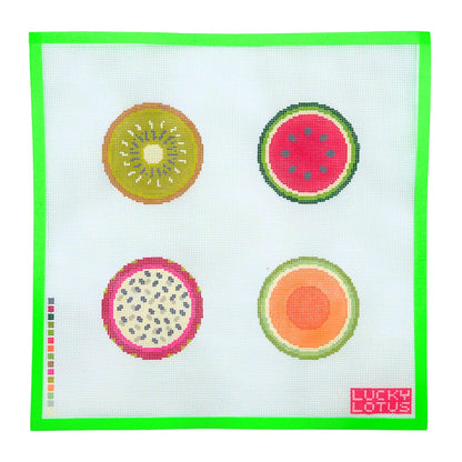 Assorted Fruits Coaster Set Lucky Lotus Needlepoint