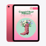 Cowgirl Boot Flowers Needlepoint Chart - Digital Download Lucky Lotus Needlepoint