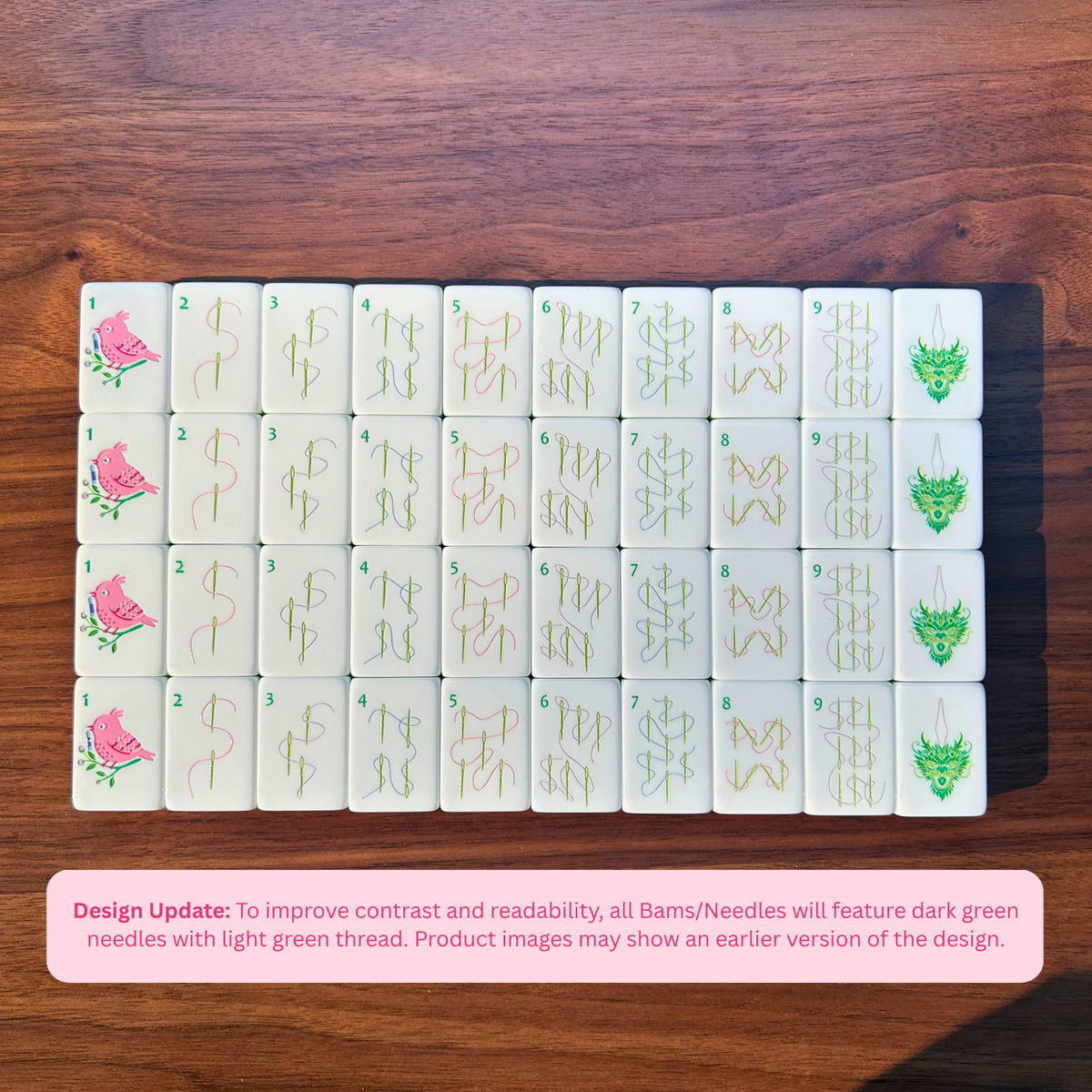 PRE-ORDER DEPOSIT: Needlepoint-Themed Mahjong Tile Set