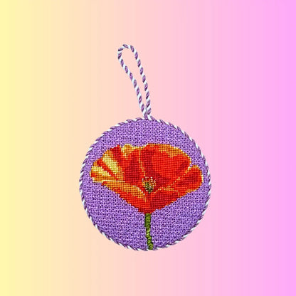 Flowers of America | Poppy (California) Lucky Lotus Needlepoint