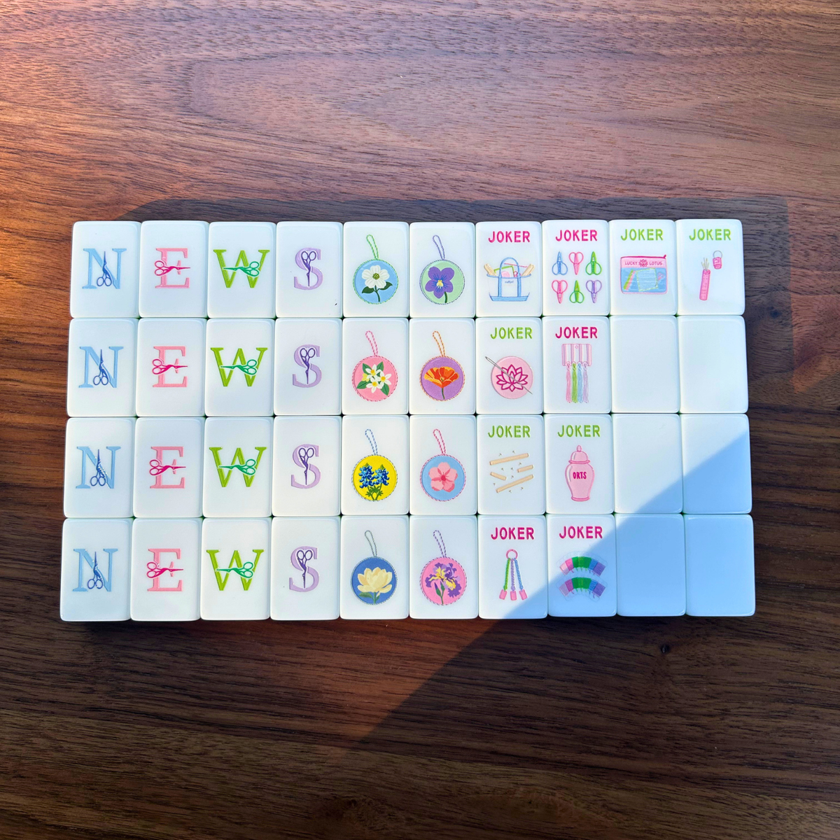 PRE-ORDER DEPOSIT: Needlepoint-Themed Mahjong Tile Set