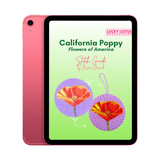 California Poppy Flower Needlepoint Stitch Guide by Jessica Driscoll - Digital Download