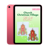 Church Christmas Village Needlepoint Stitch Guide by Elizabeth Brown - Digital Download